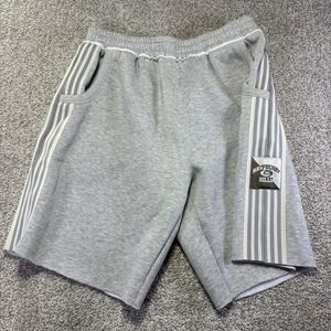 Raspberry Hills Shorts Mens Medium Gray Sweat 10 Inseam Fleece Stripe Casual Gym